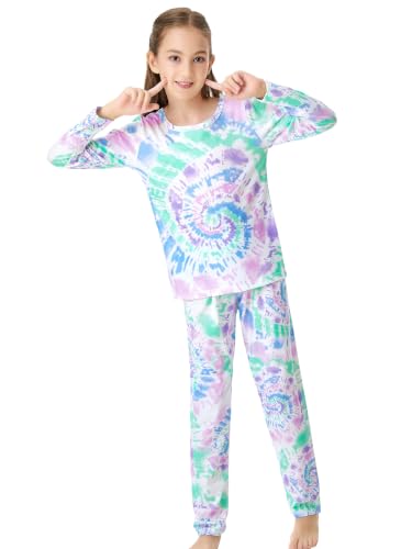 Image of Beezizac Girls Pajamas Cute Print Short /Long Sleeve Pants Set Size 6-18