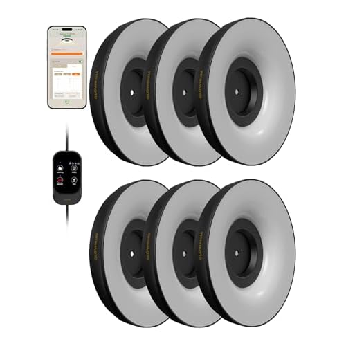 GLOWRIUM Grow Lights for Indoor Plants,48W Smart Full Spectrum LED Grow Light, Auto Timer and Stepless Dimming,Plant Assistant with Watering Reminder,Modular Design (Black, 6 PCS) Black 6 PC