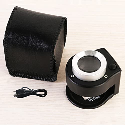 VOANZO 30X Coin Magnifier USB Rechargeable 6 Lights Portable Metal Eye Loupe Sewing Magnifying Glass for Textile Optical Jewelry Tool - Image 3