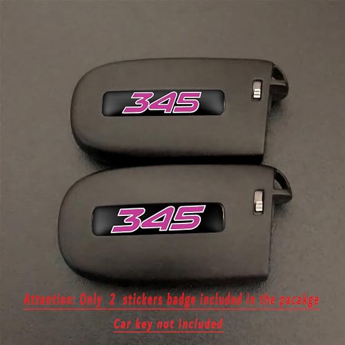 Image of TOOLEPIC for Dodge Challenger Charger Durango and Jeep Grand Cherokee Key fob Badges 2015-2024-Set of 2 - Finest Stickers Inlays Emblems Accessories for 345 Hemi, Ideal for Decals - Furious Pink