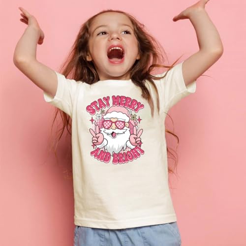 Toddler Girl Christmas Shirt Kids Ugly Xmas Tshirt Cotton Short Sleeve Tee Top 2-10 Years4