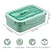 LOVINA Bento Boxes for Adults - 1100 ML Bento Lunch Box For Kids Childrens With Spoon & Fork - Durable Perfect Size for On-the-Go Meal, BPA-Free and Food-Safe Materials(Green)