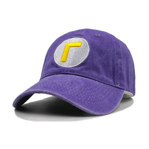 ZXRSJBL Gorra de béisbol para Hombres Mario Lavado Bordado Cosplay Gorras Planas Casual Hip Hop Sombrero Viaje al Aire Libre Sombreros para el Sol Cover