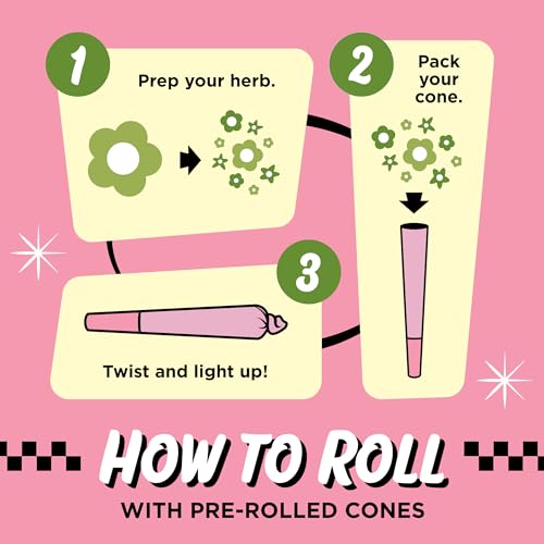 Blazy Susan Pink Pre-Rolled Cones, 50 Count (53mm Mini) - Slow-Burning Rolling Paper & Ultra-Thin Preroll Cones with Filter Tips - Vegan, GMO-Free, Convenient & Easy-To-Use Prerolled Shortys - Thumbnail 3