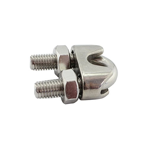 Image of 6 Pieces M5 Stainless Steel Wire Rope Cable Clip Clamp 3 /16 inch Wire Rope Cable Clip