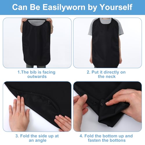 CIATBYYJ 1 Stück Wasserdichte Lätzchen für Erwachsene,Waschbar Latz für Erwachsene,Schlabberlat mit Krümelfänger Unisex Kleidungsschutz Mutter Vater Ältere Menschen Behindert