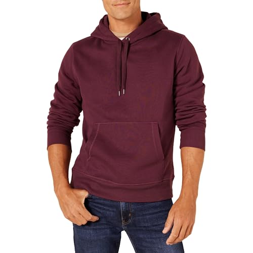 Amazon Essentials Sudadera de Forro Polar con Capucha (Disponible en Tallas Grandes y Largos Especiales) Hombre, Burdeos, L