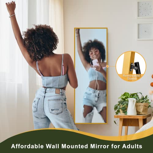 NicBex 51x16 Inch Gold Aluminum Frame Wall Mirror - Versatile for Bedroom, Vanity, and Living Room