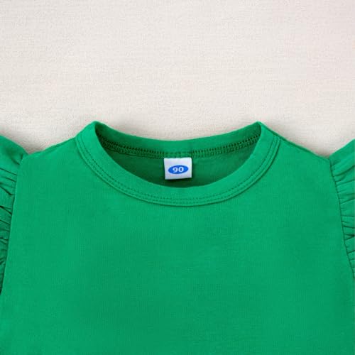Image of Magic Park 1-14Y Toddler Ruffle T Shirt Girls Solid Color Blouse Kids Girl Short Long Sleeve Tops Casual Tee