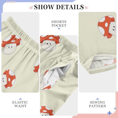 Happy Mushroom Boys Pants Boys Athletic Pants Long Pant for Boy with Pockets Wide-Leg Size 6-14Y4