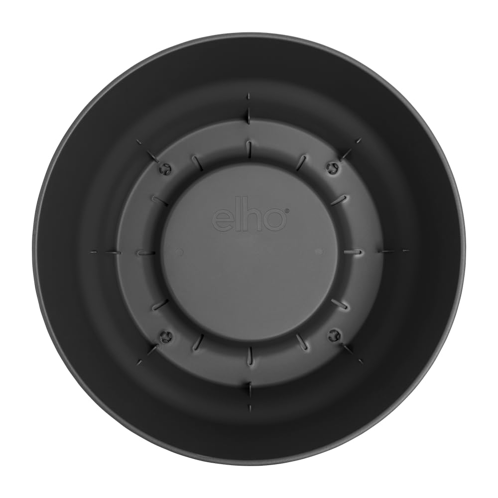 elho Greenville miska 33 – doniczka na kwiaty do użytku na zewnątrz – 100% plastik z recyklingu – Ø 32,5 x wys. 19,4 cm – czarna/czarna Living