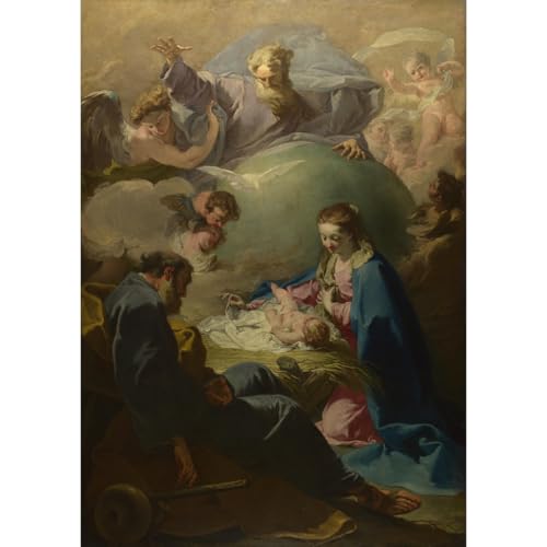 La Nativité avec Dieu le Père de Pittoni impression artistique haut de gamme 101,6x127cm