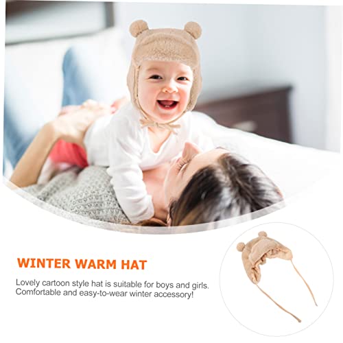BESPORTBLE Plush Ear Flap Hat for Boys and Girls – Warm Fleece Cartoon Winter Cap Ear Protection for Boys and Girls – Cute and Cozy Headgear for Cold Weather Khaki2