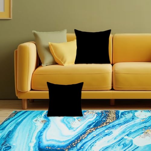 Betadistor Black Cushion Covers 45 x 45 cm Pack of 2 Square Throw Pillow Cases Decorative Sofa Pillow Protectors for Bedroom Couch Car with Invisible Zipper Black - Image 4