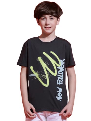 Image of Li'l Tomatoes Boys Cotton T-Shirt | Graphic Printed Half Sleeve Casual Summer Wear | Soft & Breathable | 9-16 Years
