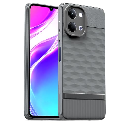 Image of Pikkme Back Cover for Vivo Y11 5G Camera Protection 3D Hexa Cube Design Silicone Protective Bumper Case (Grey)
