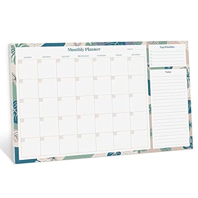 Rileys Planificador Mensual A3 - Organizador Mensual sin Fecha con 52 Hojas Desechables 42 cm x 29 cm - Planner Mensual con Sección para Notas - Material Escolar Oficina y Papelería (Floral) | Ya disponible en tu tienda friki favorita! En mundofriki.es!