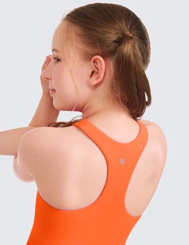 Image of CRZ YOGA Girls Butterluxe Double Lined Crop Tank | Dance, Extremely Soft, Tight Fit, High Neck, Athletic, Sleeveless Tops for Teen