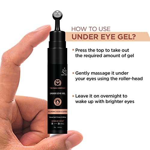 The Man Company Under Eye Cream Gel For Men And Women Enriched With Cooling Massage Roller For Dark Circles, Fine Lines & Puffy Eyes With Caffeine... - Image 7