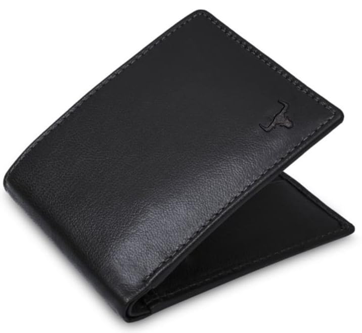 Image of WILD NAPA RFID Protected Brown Genuine Leather Wallets for Men (Black)