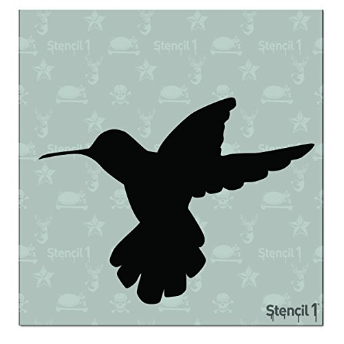 Stencil1 Bird 2 Stencil 5.75" X 6" - Durable Quality Reusable Stencils For Drawing Painting - Hummingbird Silhouette Stencil Spring Nature Summer Decorating Items And Decor On Walls Fabric & Furniture #TOP1