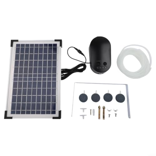 Bomba de oxígeno solar de 15 W, aireador duradero con tubo y piedra de aire de calidad 3