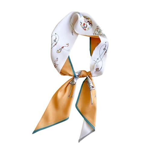 Image of Head Hair Scarf for Women,Silky Long Headscarf Purse Bag Scarfs for Handbag Fashion Satin Neck Scarves Accessories