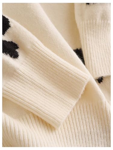 Women's Plus Size Bow Sweaters V Neck Long Sleeve Knit Pullover Tops Soft Knitwear3