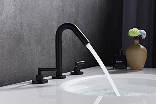 Sumerain S1406DS Black Bathroom Faucets Widespread thumb #1