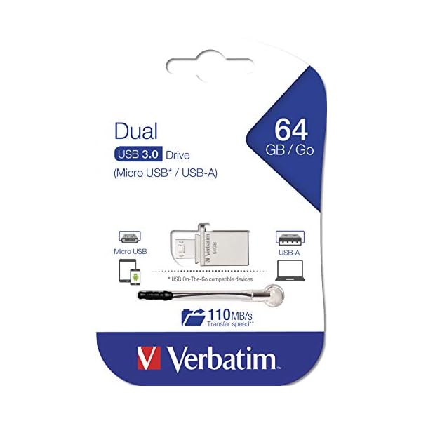 Verbatim Dual OTG Micro USB-Stick - 64 GB - kompakter USB Drive mit USB 3.0 Schnittstelle und Micro-USB, mit… – Bild 4