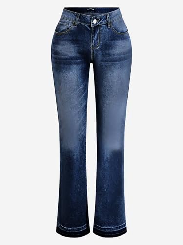 Womens Straight Leg Jeans Low Rise Stretchy Skinny Wide Leg Denim Pants Trendy Bootcut Jeans for Women 20252
