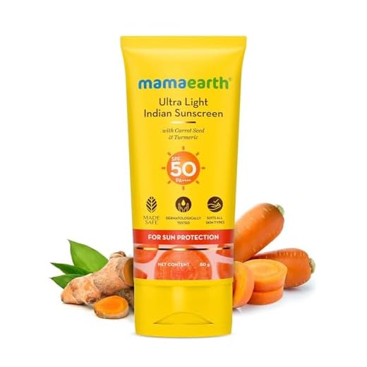 Mamaearth's Ultra Light Natural Sunscreen Lotion SPF 50 PA+++ For Indian Skin, With Turmeric & Carrot Seed, 80ml