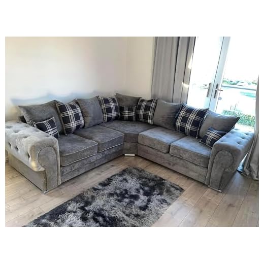 Rosemont Furniture - Verona 2C2 Corner for Living Room, Grey Fabric UK Upholstered Corner Sofa (Grey, 2C2 Corner)