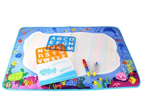 BCMRUN Alfombrilla mágica a base de agua, 80 x 60 cm, para pintar, con 4 rotuladores de marca de agua para niños (49 cm x 73 cm) Cover