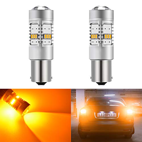 KATUR 2pcs 1800LM Ámbar 1156 BA15S 1141 7506 Bombilla de Repuesto LED Alta Potencia 14SMD CREE 3020 RV Camper Bombillas de Intermitentes del Coche Cola Luz de Freno Lámpara Lámparas de Respaldo