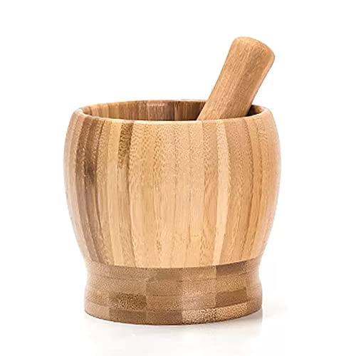 Mortero de bambú para preparar tus majados de ajo y recetas con jengibre fresco