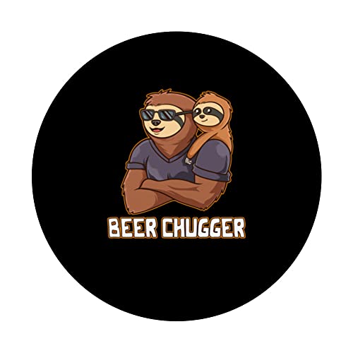Beer Chugger Dad Beer Lover Daddy Drinker Drinking Funny PopSockets Swappable PopGrip, Black - Image 3
