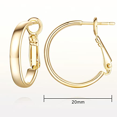 GIORGIA GIBBS 14K Gold Hoop Earrings for Women Trendy Gold Earrings Polished Chunky Hoop Earring Classic Dainty Earring Hoops 20MM, 30 MM2