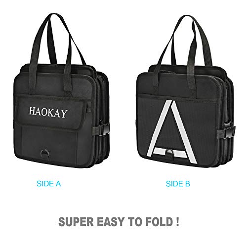 Haokay Durable Car Trunk Organizer With Premium Insulation Cooler Bag,Sturdy Collapsible Trunk Storage Organizer, Multi Compartments With Reflective Strip #TOP5