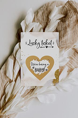 Image of Joli Coon 5 Pregnancy announcement scratch cards - We're having a baby - Baby announcement scratch cards with envelope - Golden Glamour