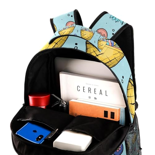 Sac à dos d'école multicolore pour ados et filles avec motif dessiné main - 4