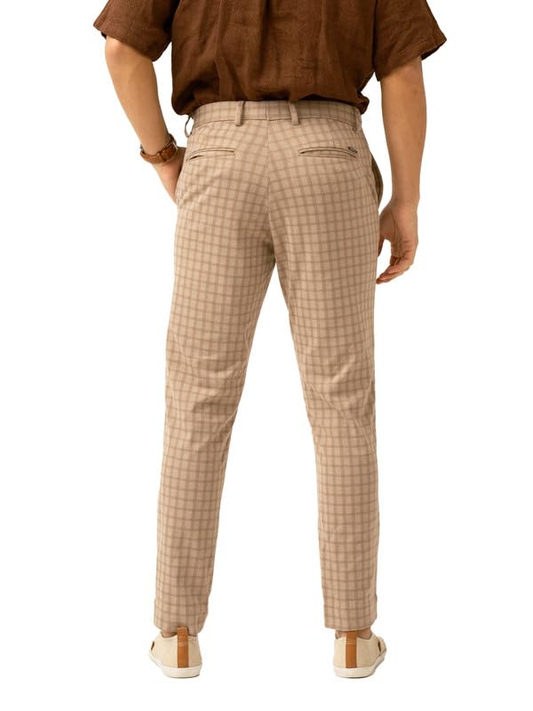 Image of The Pant Project Luxury PV Stretchable Casual Checks Pant for Men | Stylish Slim Fit Men's Wear Trousers for Office or Party