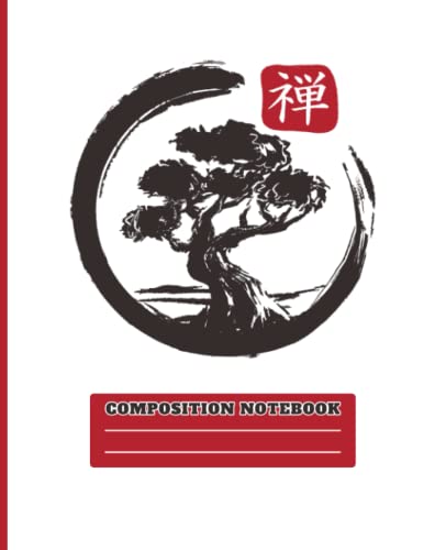 Bonsai Tree In Japanese Zen Buddhist Spiritual nature | College Ruled Lined Notebook | Japanese...