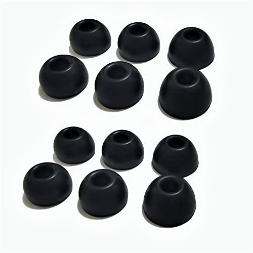 Luckvan Silicone Ear Tips for Beats Studio Buds Tips Replacement Ear Earbuds Tips for Beats Studio Buds+/Fit Pro/Solo Buds Earbuds 6 Pairs LMS Black