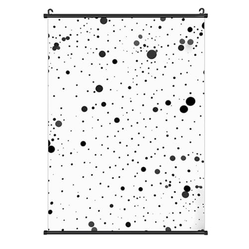 Toile à pois noirs et blancs avec crochet amovible affiche murale en tissu mat 40,6x61 cm