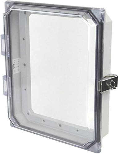 ALLIED MOULDED PRODUCTS AMHMI108CCL Clear Cover, HINGED Cover, HMI KIT & Inspection Window, Lockable SNAP Latch, Opaque, Stainless Steel