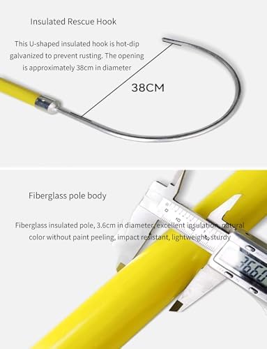 Ilated Hook, Portable Electrical Tool for High Voltage Applications in Power Plants, Factories, and Auto Maintenance - 100cm (39in) Heavy-Duty Insulated Design