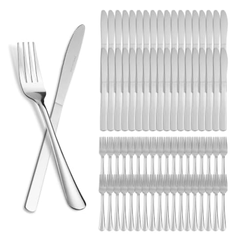 Image of 72 Pieces Stainless Steel forks and knives Dinner Flatware Set