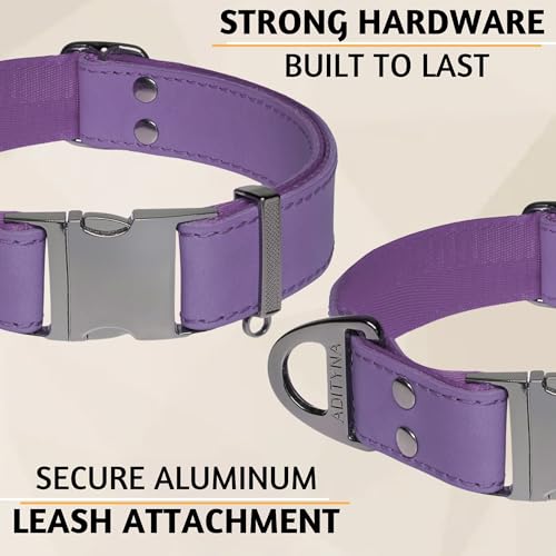 Image of ADITYNA Leather Dog Collar for Large & Extra Large Dogs, Adjustable 19-30 inch | Padded, heavy-duty metal buckle. Great for walking, training - ideal for Rottweiler, German Shepherd, Mastiff and Great Dane.