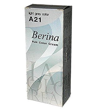 Berina Permanent Hair Dye Color Cream #A21 Light Grey Cool Hot Crezy Fashions